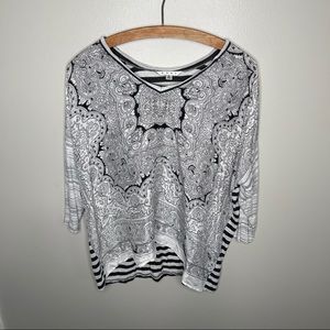 Cabi Silk Scarf Paisly Print Oversized Blouse Top